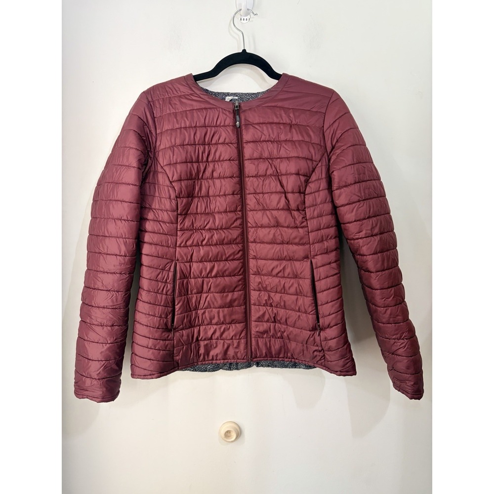 Orvis Thinsulate Reversible Quilted Jacket Burgundy Zip Pockets Women's M